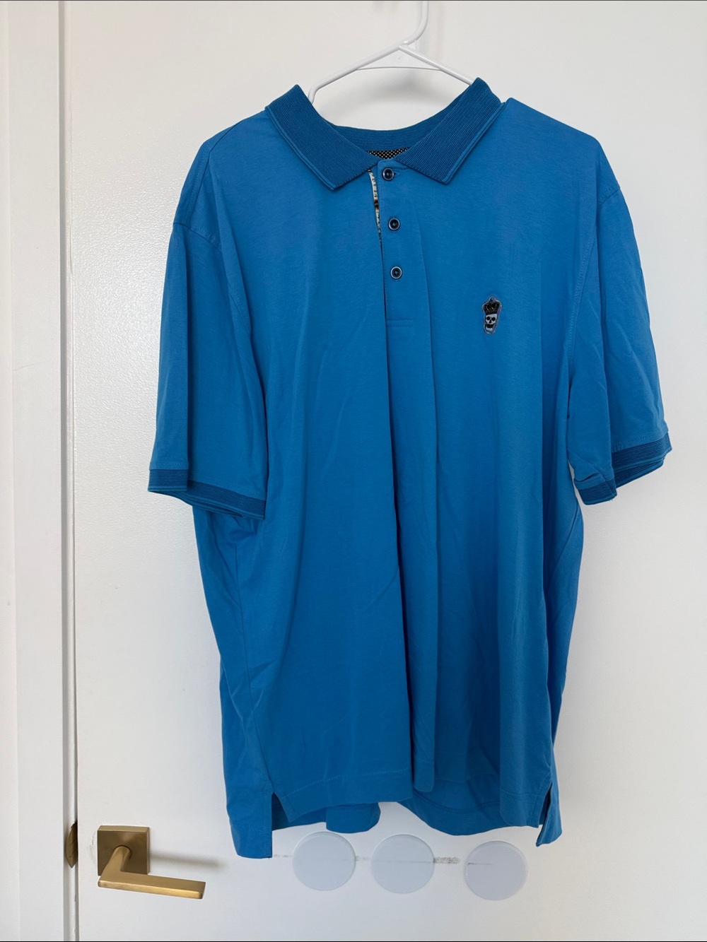 Men's Blue Short-Sleeve Polo Shirt
